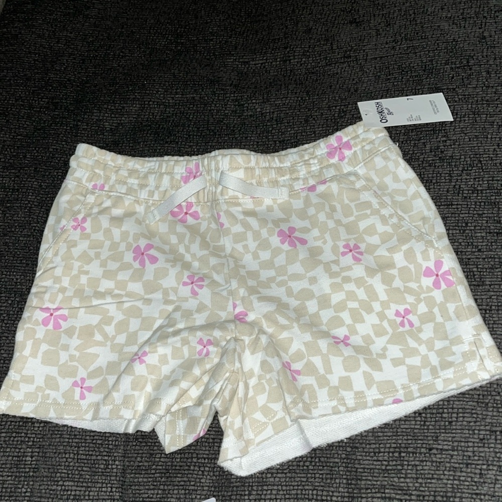 Floral check knit shorts Oshkosh
